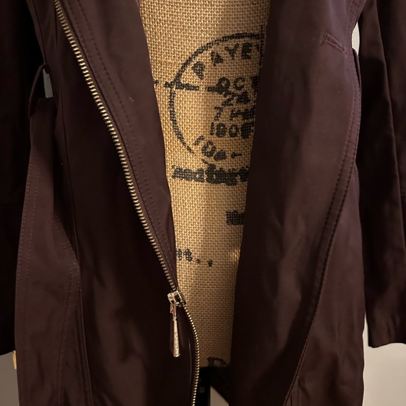 Vince Camaro Dark Purple Trench Coat Small - Picture 4 of 11